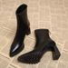 Women's Pointed Toe Ankle Boots With Chunky Heel - Stretchable French-Inspired Slim Boots For Fall & Winter Petite Slim Boots, Stretchy Martin Boots_vogvips.com