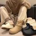 Reserved~ Women's Shoes Bear Bow Tie 2025 Winter New Leather Two-Way Wear Fleece-Lined Non-Slip Warm Snow Boots_vogvips.com