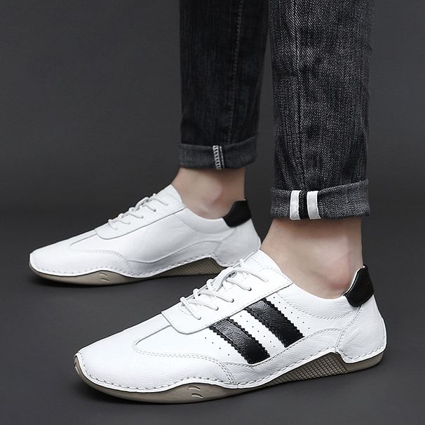 Suitable For All Seasons Cowhide Loafers Autumn British Style Casual Slip-On Soft Leather Octopus Driving Shoes Men_vogvips.com
