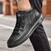 High-top Men's Shoes Side Zipper Casual Leather Shoes Men's Board Shoes Men's Sports_vogvips.com