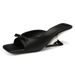 French Style Square Toe Bowknot For Women High Heel 2026 New Summer Satin Fairy Outdoor Wedge Sandals_vogvips.com