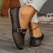 Women's Shoes Hollow Mesh Mary Jane Sandals Women's Pumps Summer Hot Style Round Toe Belt Buckle Flat Heel Single Shoes_vogvips.com