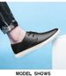 Men's Round Head Two-layer Cowhide Casual Men's Board Shoes Sleeve Breathable Lat Heel Board Shoes Shallow Mouth Men's Shoes_vogvips.com