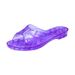 New Bathroom Plastic Slippers For Outdoor Wear, Summer Crystal Slippers For Women, Non-Slip Transparent Odor-Resistant Jelly Slippers_vogvips.com