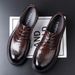 Leather shoes Men's leather head layer cowhide high-grade leather shoes men's business dress shoes retro big head Casual leather shoes_vogvips.com