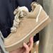 New 2025 Lace-Up Thick-Soled Low-Top Mel Genuine Leather Snow Boots With Fleece For Winter Warmth And Thickened_vogvips.com