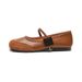 French Mary Jane Shoes Women's Flat Bottom Word With Shallow Mouth Retro Soft Sole Single Shoes Fairy Style_vogvips.com