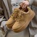 Men's Shoes Niche Design Trendy Thick Soled Height Increasing Sneakers Solid Color Lace Up Versatile Classic College Style Sports Casual Shoes_vogvips.com