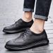 Euro Step British Brogue Trendy Men's Top Layer Cowhide Genuine Thick Sole Carved Business Large Size Pure Leather Shoes_vogvips.com