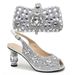 High heel broken diamond round head fish mouth clasp sandals with diamond bag light luxury and elegance_vogvips.com