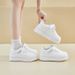Little White Shoes Female Students Thick-soled Heightening Shoes Mesh Breathable Casual Shoes_vogvips.com
