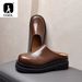 Luxury Platform Man Half Slippers With Heels Genuine Leather 2024 Summer Wedding Business Social Shoes Outside Sandals_vogvips.com