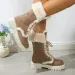 Thick Plush Winter Artificial Fur Platform Ankle For Womens Mid-range Lace Snow Boots And Thick Cotton Shoes 241022_vogvips.com