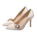 Women's Bridal Pointed Toe Wedding Shoes Champagne Colored High Heels Stiletto Crystals Bridesmaid Dress Shoes_vogvips.com