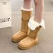 thick-soled Velvet Thickened Long Snow Boots Women's Tall Cotton Boots Warm Large Cotton Shoes_vogvips.com