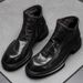 European Warm Series Genuine Leather Top Layer Cowhide Martin For Men, Autumn And Winter, Fleece-Lined, Fashionable High-Top Thick-Soled_vogvips.com