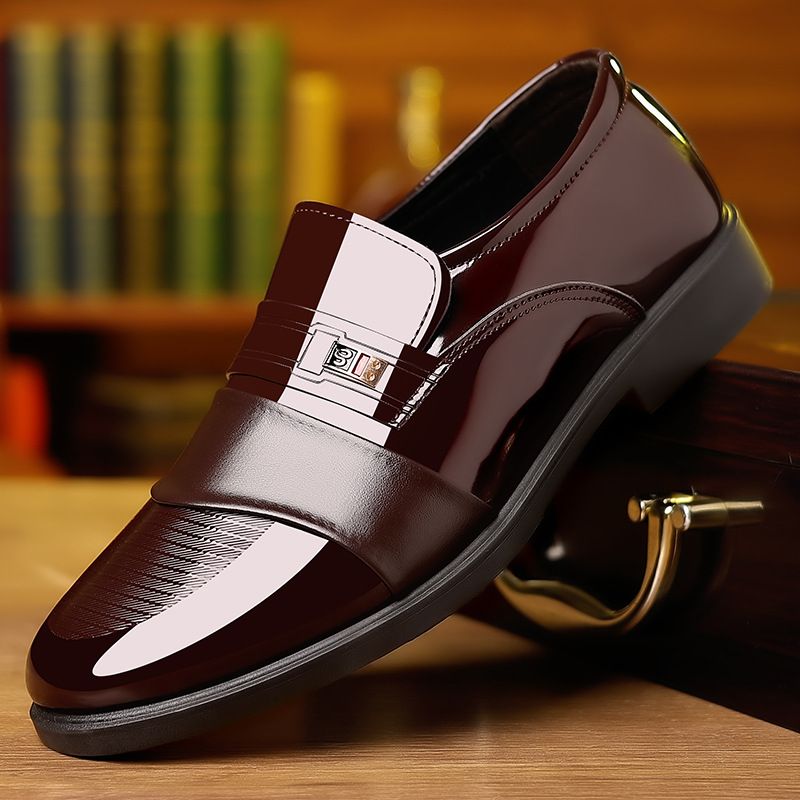 Men's Genuine Leather Business Casual Shoes - Breathable Soft Sole Formal Loafers For Office & Daily Wear (Black/Brown)_vogvips.com