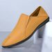 Plus Size Leather New Men's Slip-On Loafers Breathable Casual Sole Soft Surface Lazy Driving White Shoes_vogvips.com