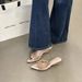 Rhinestone Pointed-toe Sandals Women's Summer New Elegant Wedge Heel Mules Polka Dot Gentle Outer Wear Mid-heel Sandals_vogvips.com