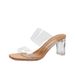 Fairy-style Transparent Sandals For Women, Summer 2026 New Model, Chunky Heel Slippers, Crystal High Heels, Mid-heel_vogvips.com