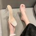 Transparent High Heels Women's Sandals Summer New Square Toe Crystal Chunky Heel One Strap Fashion Large Size Outdoor_vogvips.com