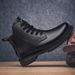 Men's Medium Tube Martin Boots, Irst Layer Large Size Trendy Men's Leather Boots, Thick Sole Heightening High-top Tooling Shoes_vogvips.com