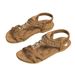 Women's Flat Bohemian Beaded Sandals Soft Sole Comfort Slippers Beach Shoes Plus Size_vogvips.com