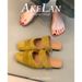 Lancui Version French Low Heel Closed For Women Outdoor 2025 New Summer Lazy Square Toe Wrinkled Mules_vogvips.com