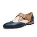 Euro Step Large Size Color Block Formal British Brogue Pointed Toe Business Lace-up Men's Leather Shoes_vogvips.com