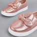 Girls' Round Toe Flat Satin Shoes, Cute Butterfly Sneakers, Sports Casual Slip On Shoes_vogvips.com