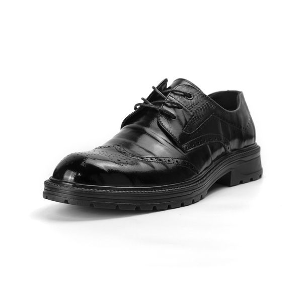 2022 Top Layer Cowhide Summer New Casual Fashion Versatile Lace-up Business Black Men's Leather Shoes_vogvips.com