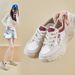 Daddy Shoes Female Student Sports Thick-soled Heightening Shoes Casual Mesh Breathable_vogvips.com