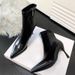 2024 Autumn Pointed Toe Patent Leather Fashion Slimming Short Women's Style Side Zipper Thin High Heel Slim Bare Boots_vogvips.com