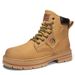 European Warm Series Autumn Winter Couple Yellow Men Women Fleece Lined Thickened Warm Cotton Shoes High Top Work Big Head Live Martin Ankle_vogvips.com