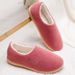 26DW-3-2 Cotton Slippers For Women, Thick Sole, Closed Heel, Suitable For Outdoor Wear, Mom, Pregnant Women, Postpartum, Autumn And Winter, Fleece-Lined Home Shoes_vogvips.com
