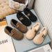 Kids' Winter Boots – Warm Fleece-Lined Slip-Resistant Shoes For Boys & Girls, Soft Synthetic Leather With Hook-and-Loop Closure (Black/Brown/Cream)_vogvips.com