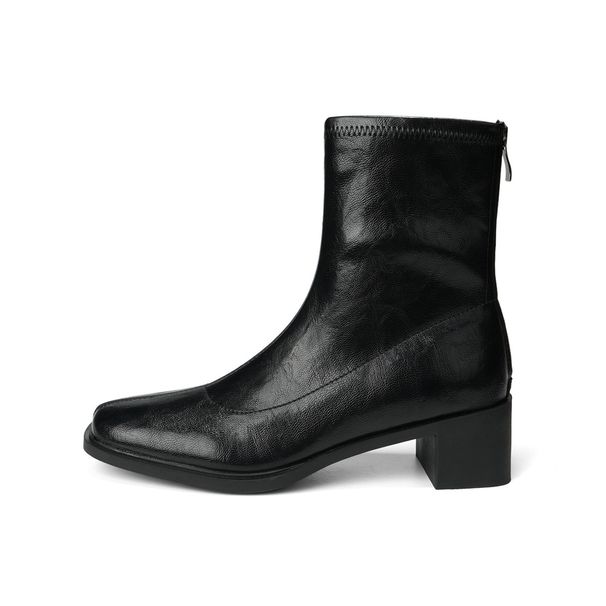 British Style 2025 Autumn Winter Silent Sole High Heel Short Commuting Elastic Slim Boots For Women Size 41-42_vogvips.com