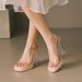 Transparent Wide Foot Wasteland Small Size Chunky Heel High Heels Summer Internet Celebrity Outdoor Wear New Chinese_vogvips.com
