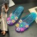 Cross-border Hot-selling Colorful Floral Crystal Slippers For Women, Summer Outdoor Fashion Retro Jelly Shoes_vogvips.com
