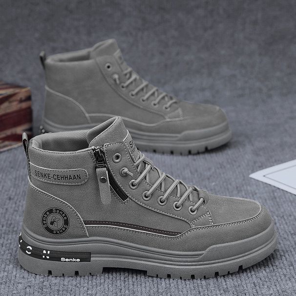 European Warm Series Men's Martin High Top Winter Plush Cotton Shoes British Style Outdoor Hiking Waterproof Non-Slip Work Safety Boots_vogvips.com