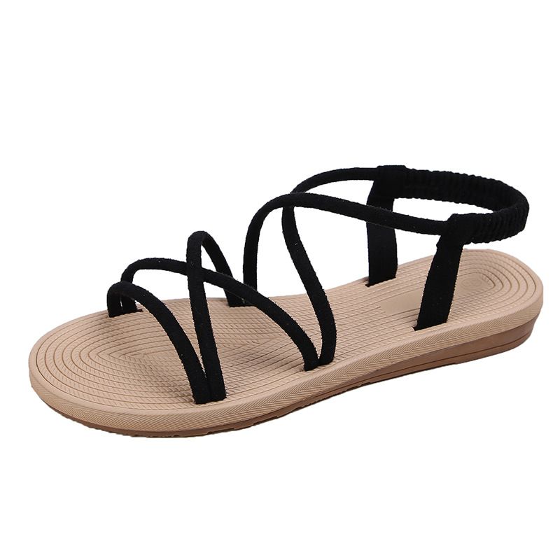 2023 New Fashion Summer Flat Beach Comfortable Roman Large Size Women's Sandals Slip-On_vogvips.com
