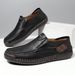 Hollowed-Out Hand-Stitched Men's Shoes, Outdoor Casual Shoes, Flat Leather Shoes On One Foot, Low-Top Large-Sized Loafer_vogvips.com
