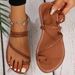 Plus Size Lightweight Flat For Women With Woven Straps Beach Toe Post Women's Sandals Slippers_vogvips.com