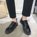 TerraStride Summer Men's Suit Korean Style Trendy British Casual Youth Business Formal Versatile Black Leather Shoes_vogvips.com