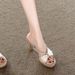 New Arrival Rhinestone High Heel Sandals Women's Thick Heel Waterproof Platform Flip-flops Outwearelegant Socialite Style Slippers_vogvips.com