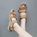 K6357-7 New 2024 Sports Sandals Weaving Fabric Velcro Large Women's Shoes_vogvips.com
