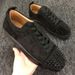 New Style Standard Red Sole Low Top Leather Shoes Rivet Rhinestone Trendy Men's Non-Slip Wear-Resistant Lace-Up_vogvips.com