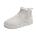 Women's Snow 2025 New Thickened Fleece-Lined Cross-Border Plus Size Winter Fashion Warm Slip-On Short Boots Cotton Shoes_vogvips.com