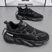 Spring New Breathable Sports Men's Versatile Thick Sole Casual Running Black Dad Trendy Shoes_vogvips.com