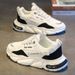Men's Breathable Mesh Sneakers With Thick Sole For Summer, Lightweight Casual Sports Shoes, Round Toe, Low Heel, Fashionable Dad Shoes_vogvips.com